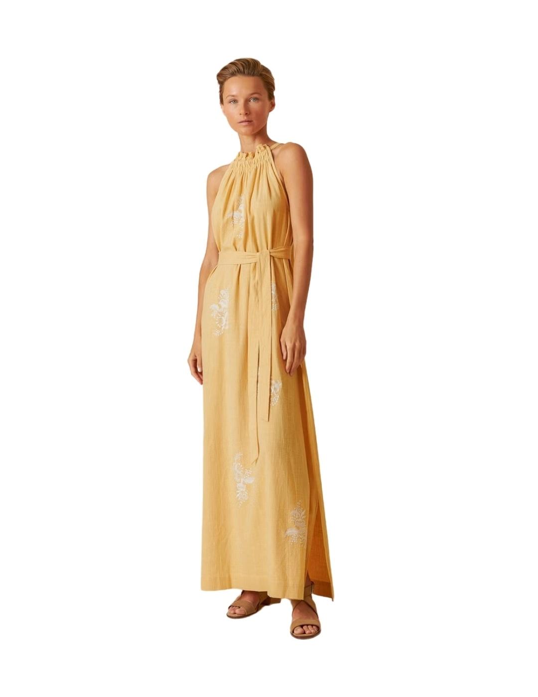 Indi & Cold Vestido Cuello Halter Mandarina