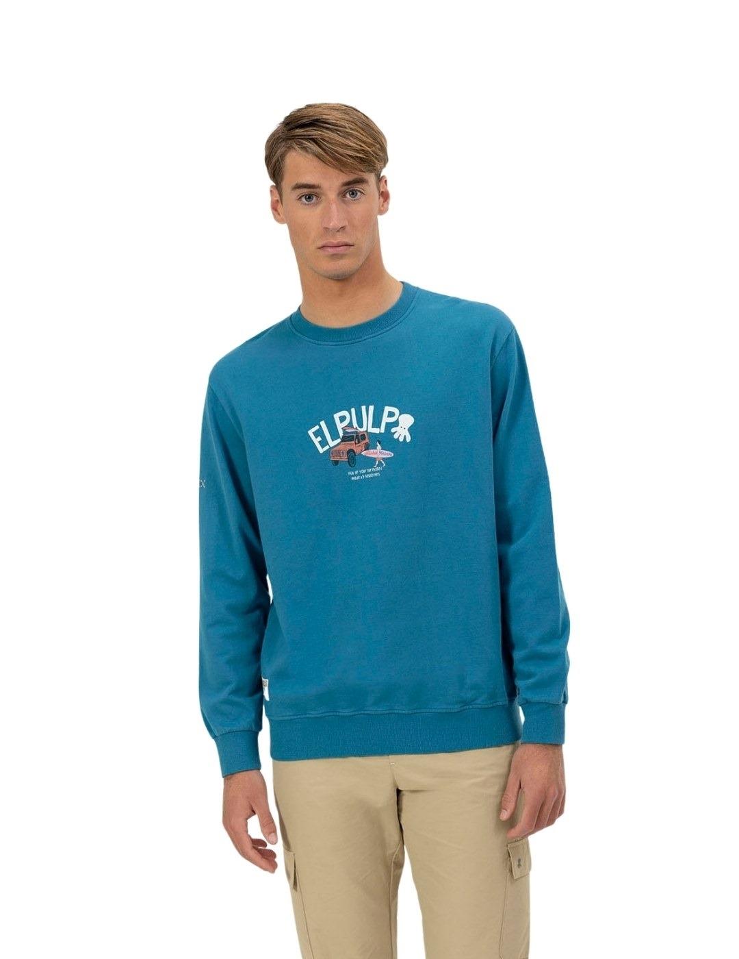 El Pulpo Sudadera Estampado Surfer Azul Zafiro