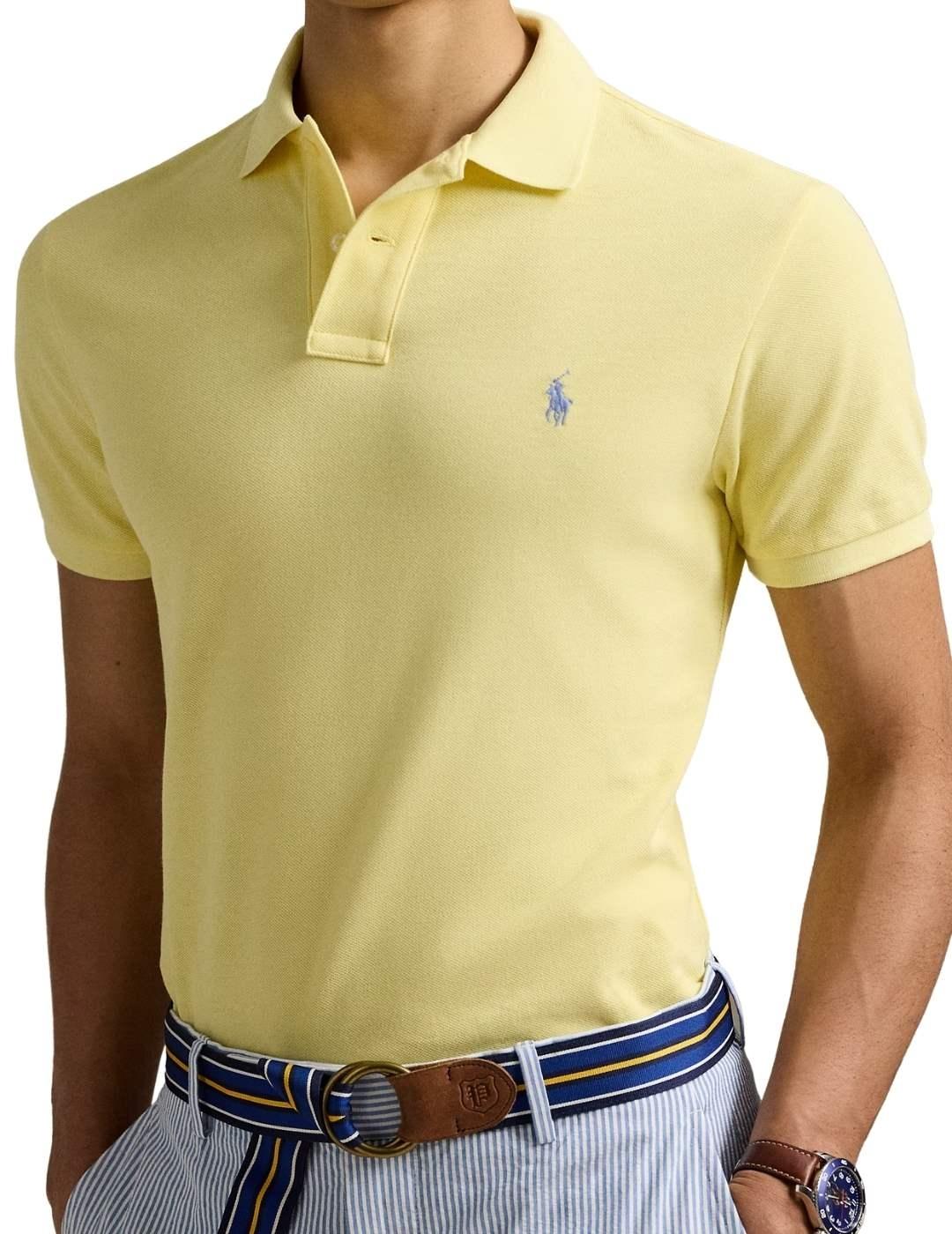 Ralph Lauren Polo manga corta amarillo pastel