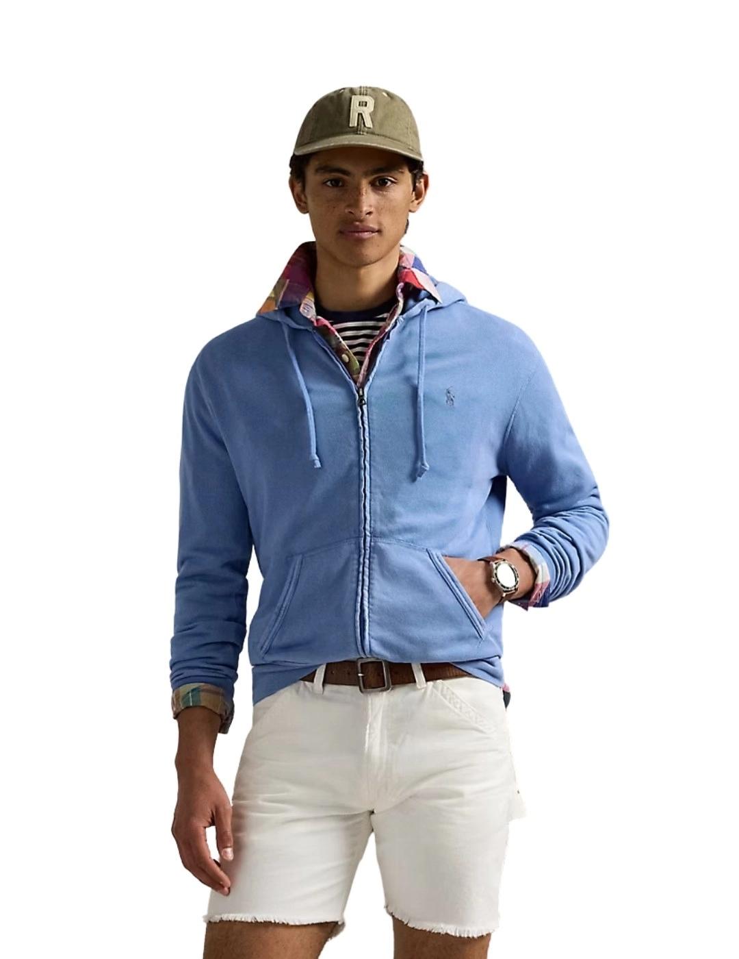 Ralph Lauren Sudadera de rizo cremallera azul