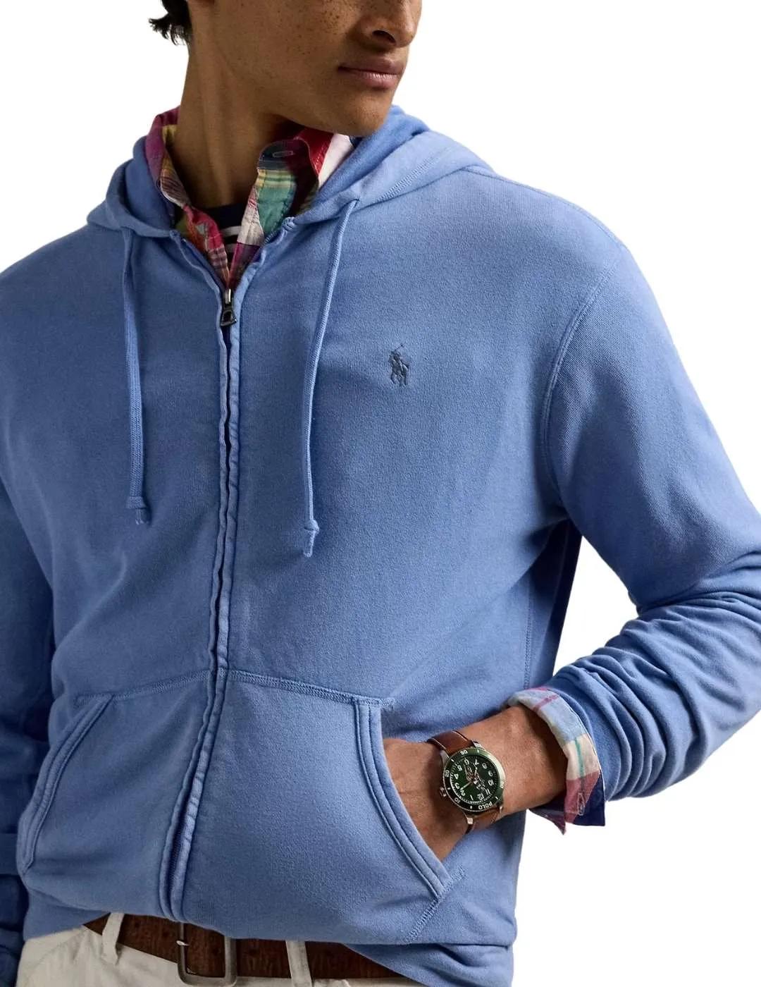 Ralph Lauren Sudadera de rizo cremallera azul