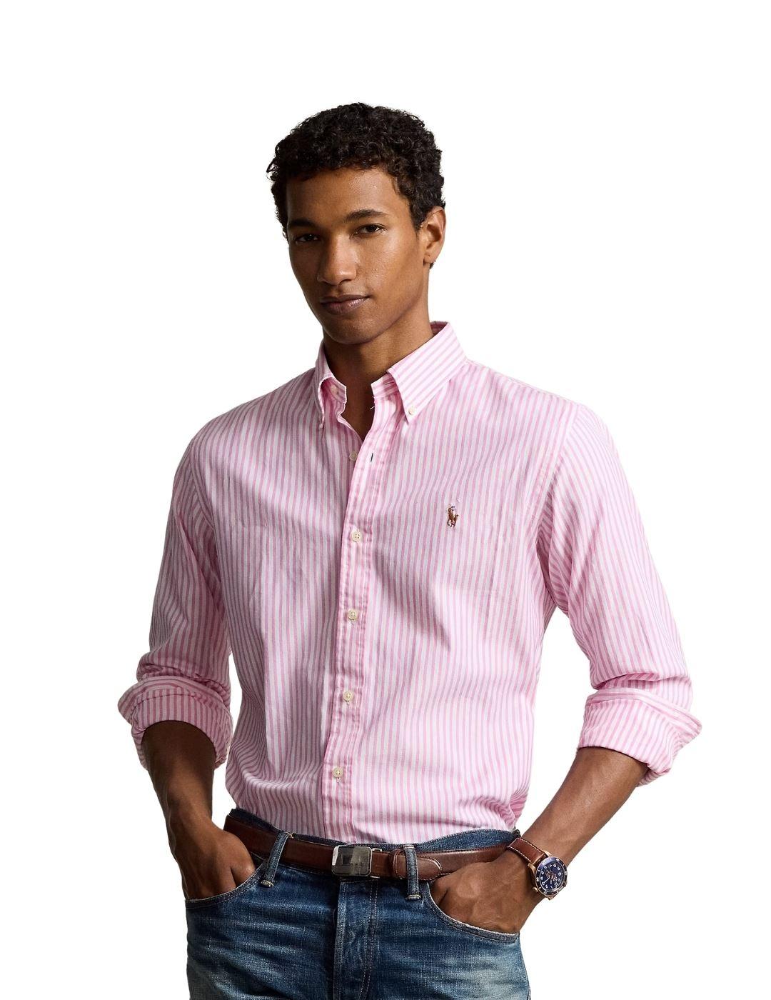 Ralph Lauren Camisa rayas rosa y blanco