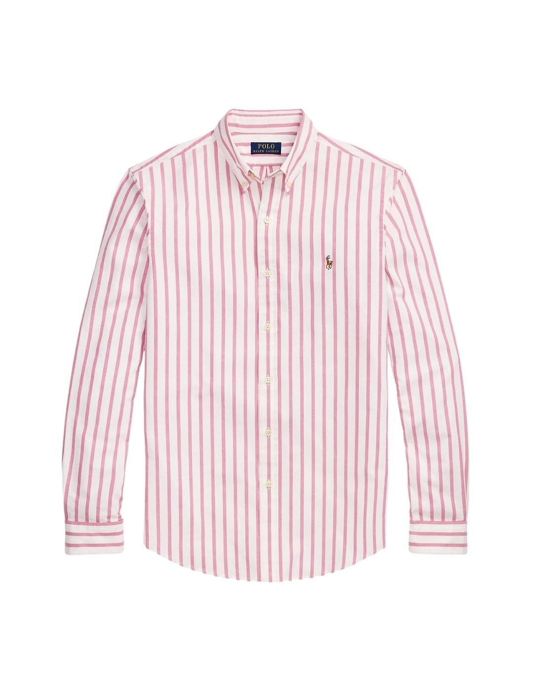 Ralph Lauren Camisa rayas grandes rosa y blanco