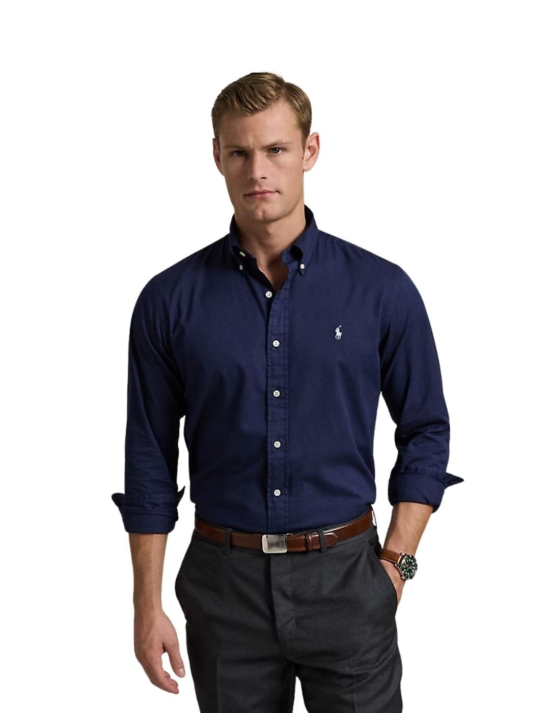 Ralph Lauren Camisa manga larga azul marino