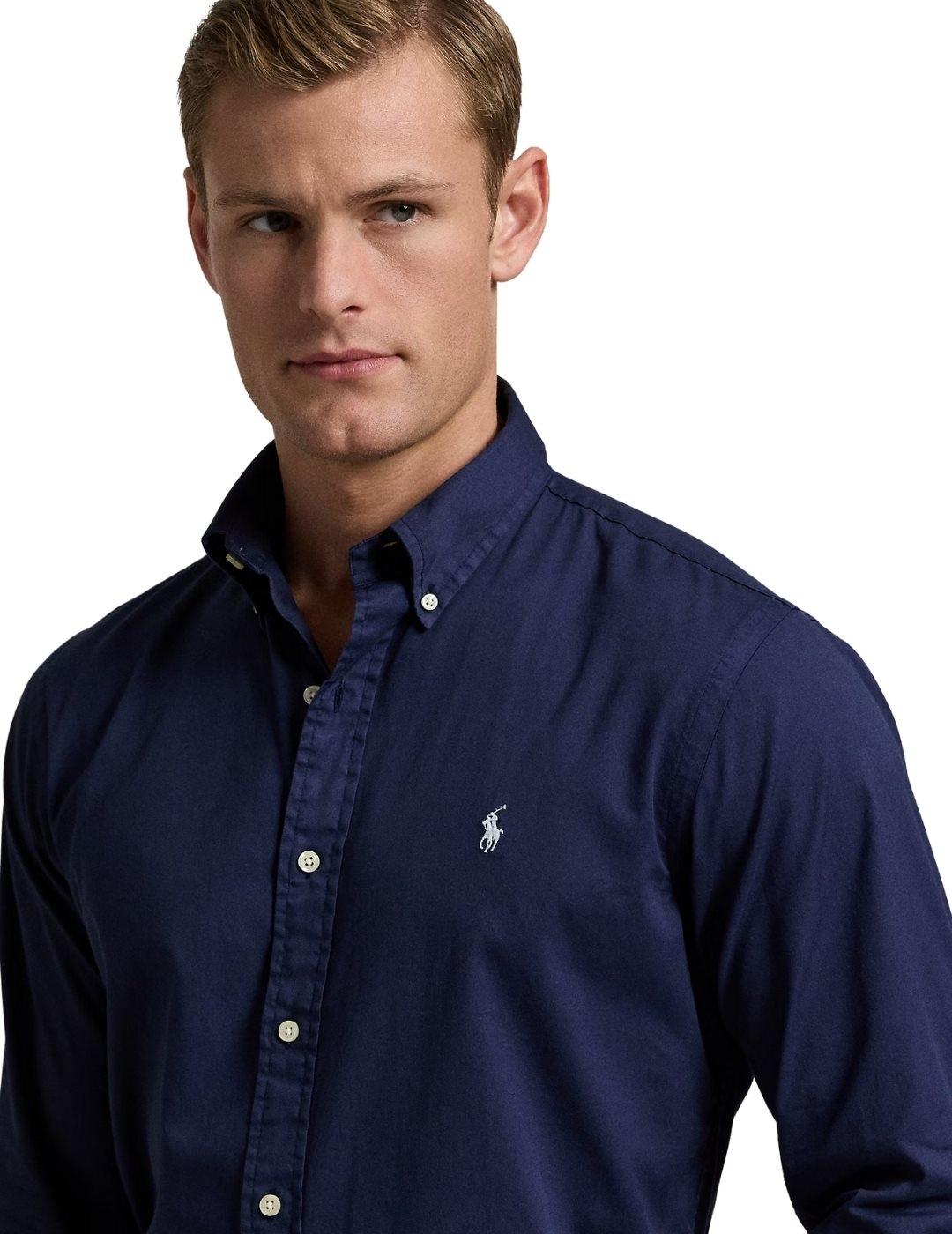 Ralph Lauren Camisa manga larga azul marino