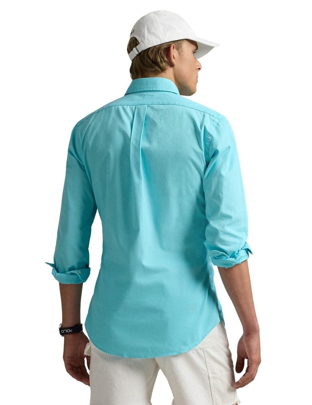 Ralph Lauren Camisa de sarga Custom Fit Azul