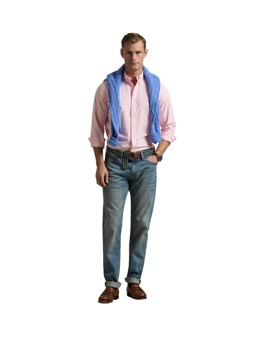 Ralph Lauren Camisa manga larga rosa pastel