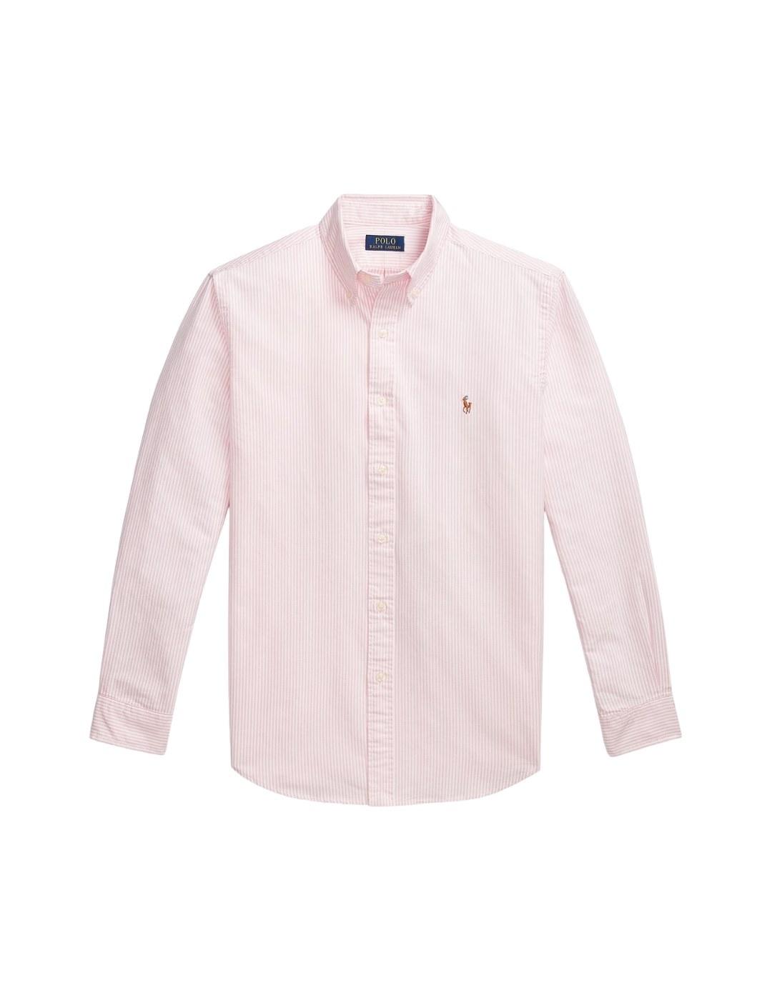 Ralph Lauren Camisa manga larga rosa pastel
