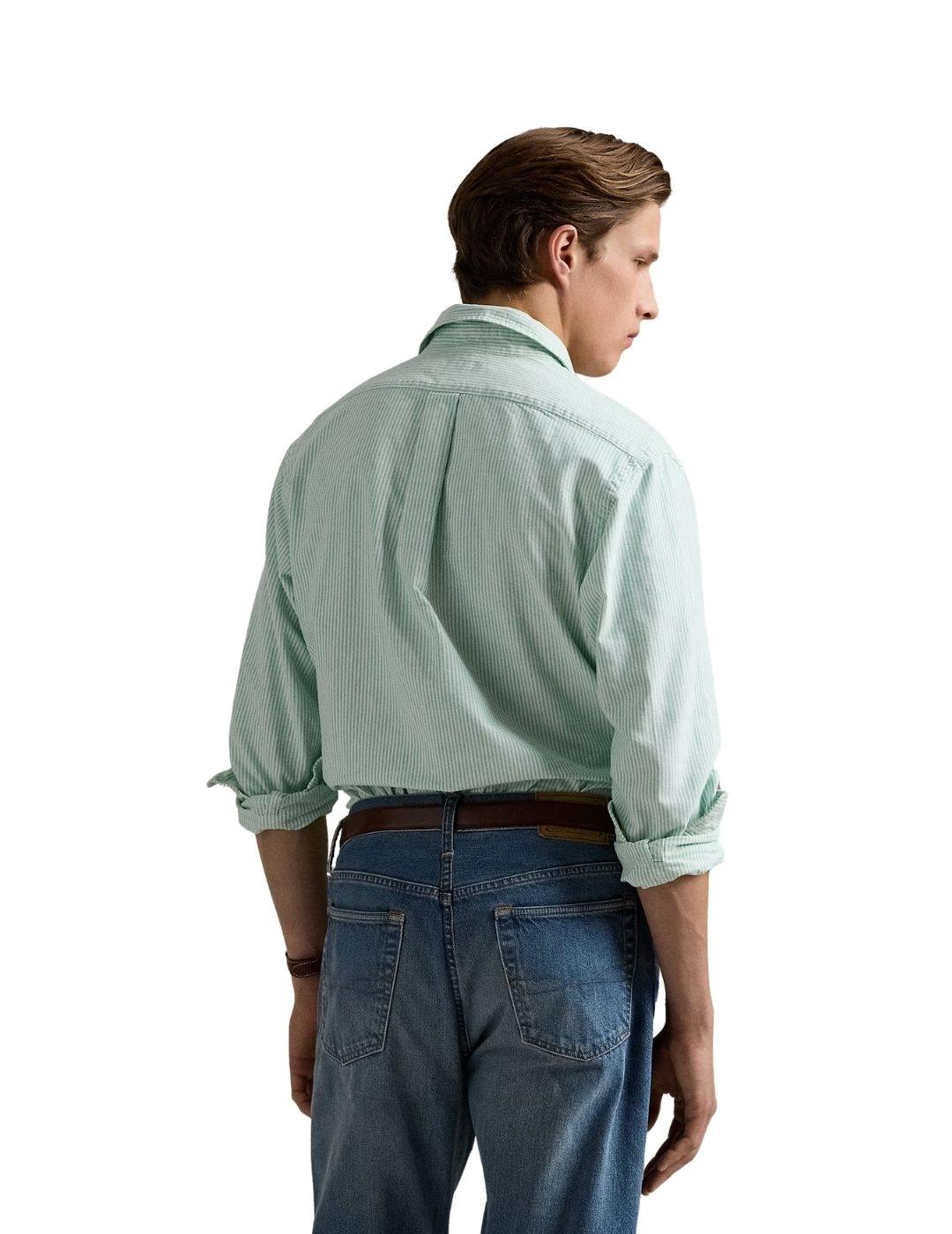 Ralph Lauren Camisa rayas verde y blanco