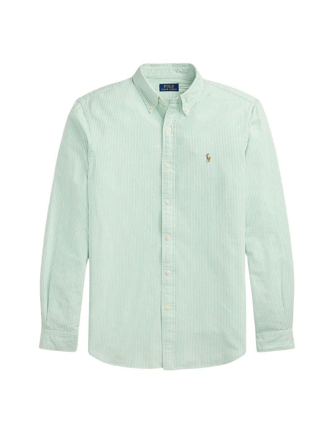 Ralph Lauren Camisa rayas verde y blanco