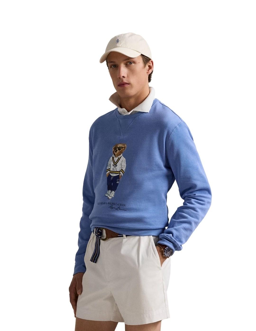 Ralph Lauren Sudadera azul oso sin capucha