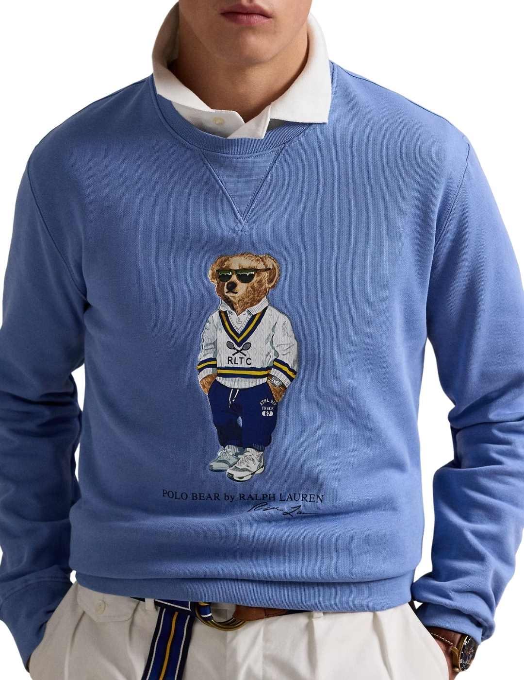 Ralph Lauren Sudadera azul oso sin capucha