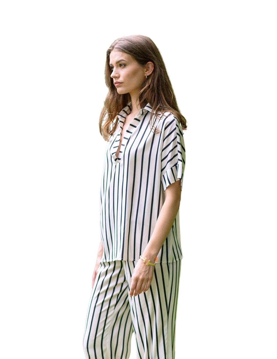 Hongo Blusa rayas verticales