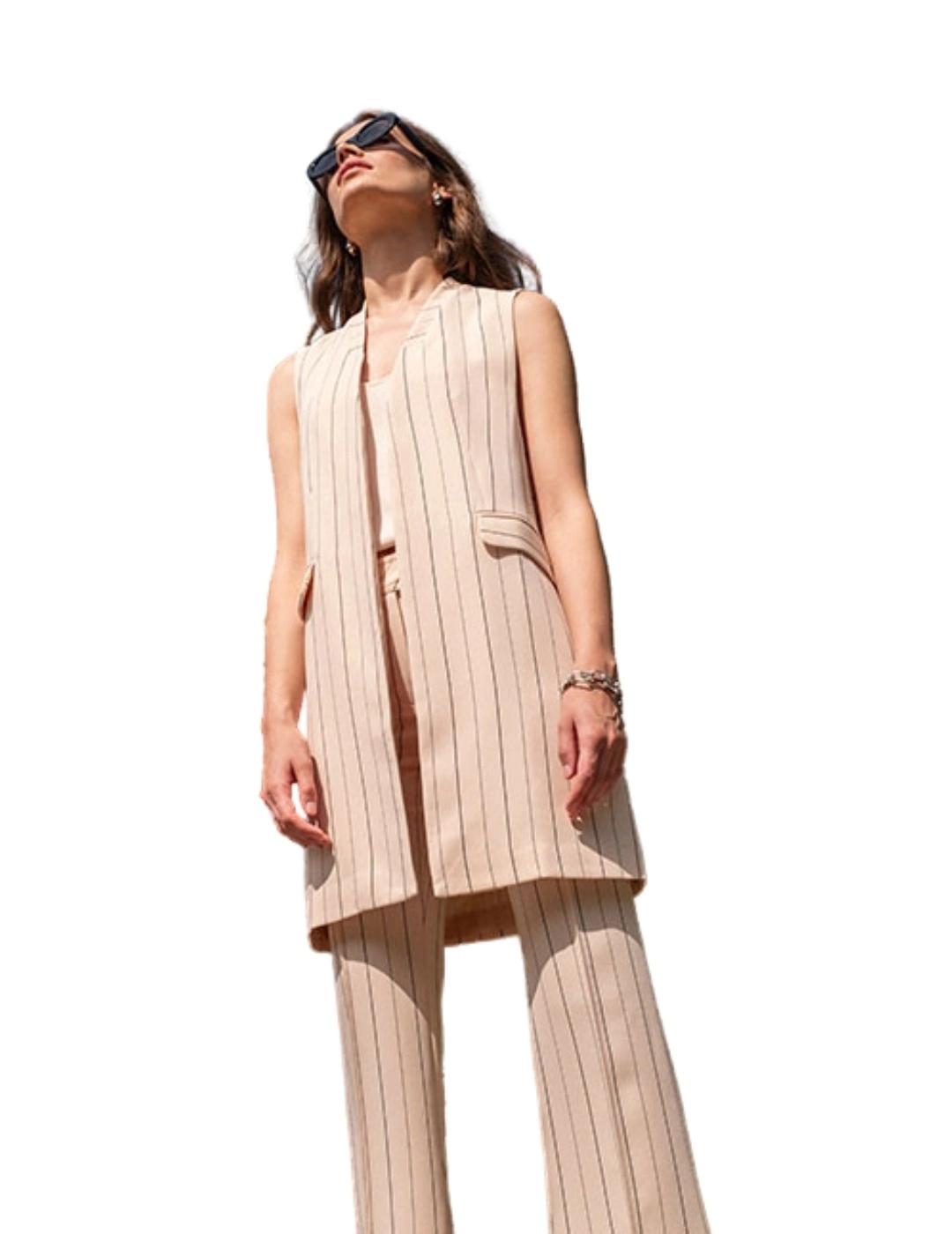 Hongo Chaleco largo de rayas