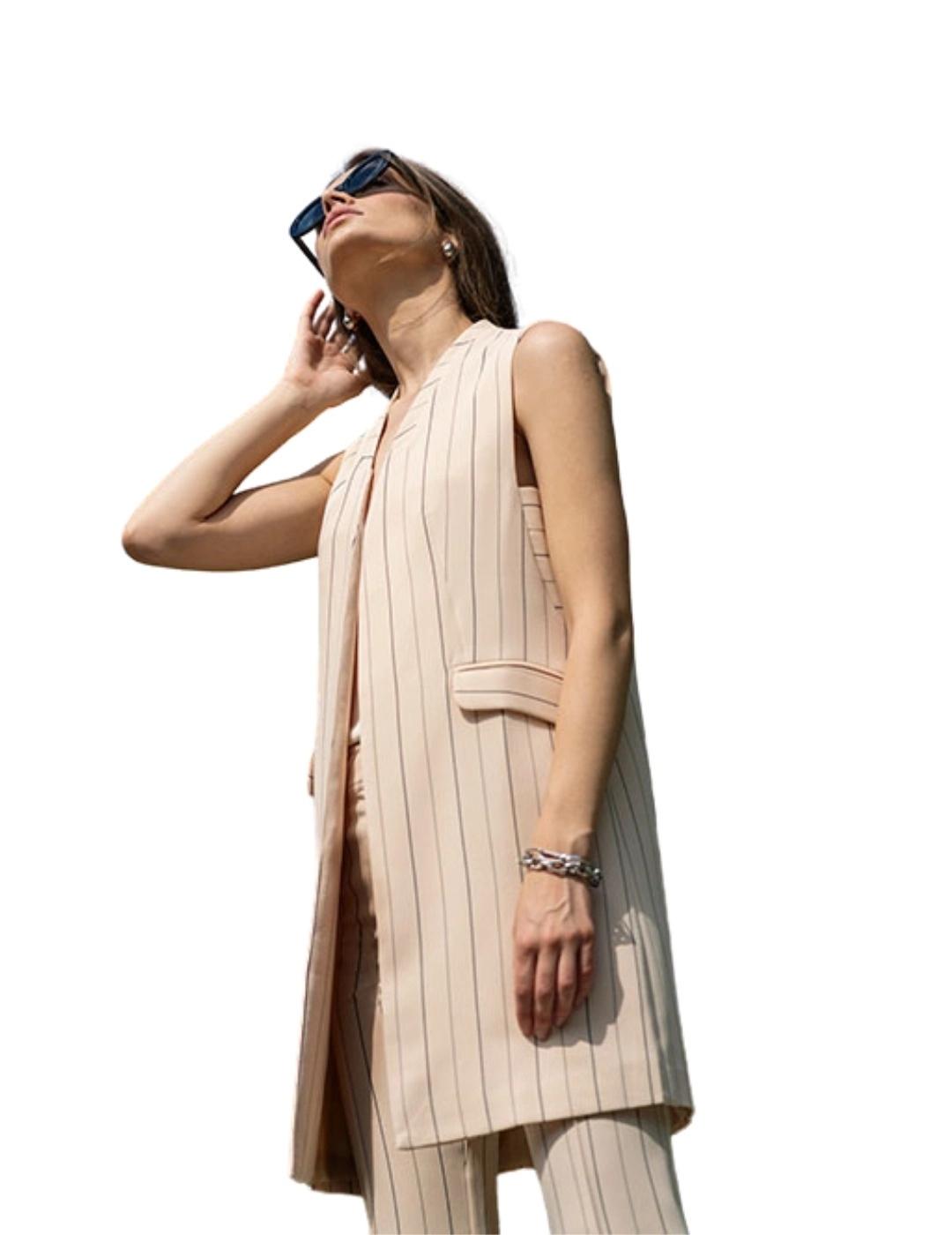 Hongo Chaleco largo de rayas