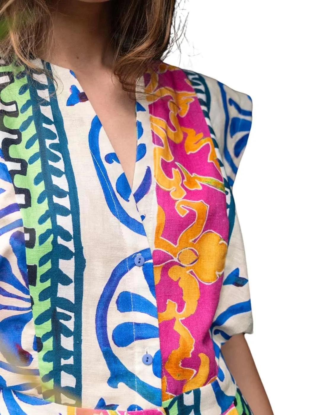 Hongo Vestido midi con estampado vibrante