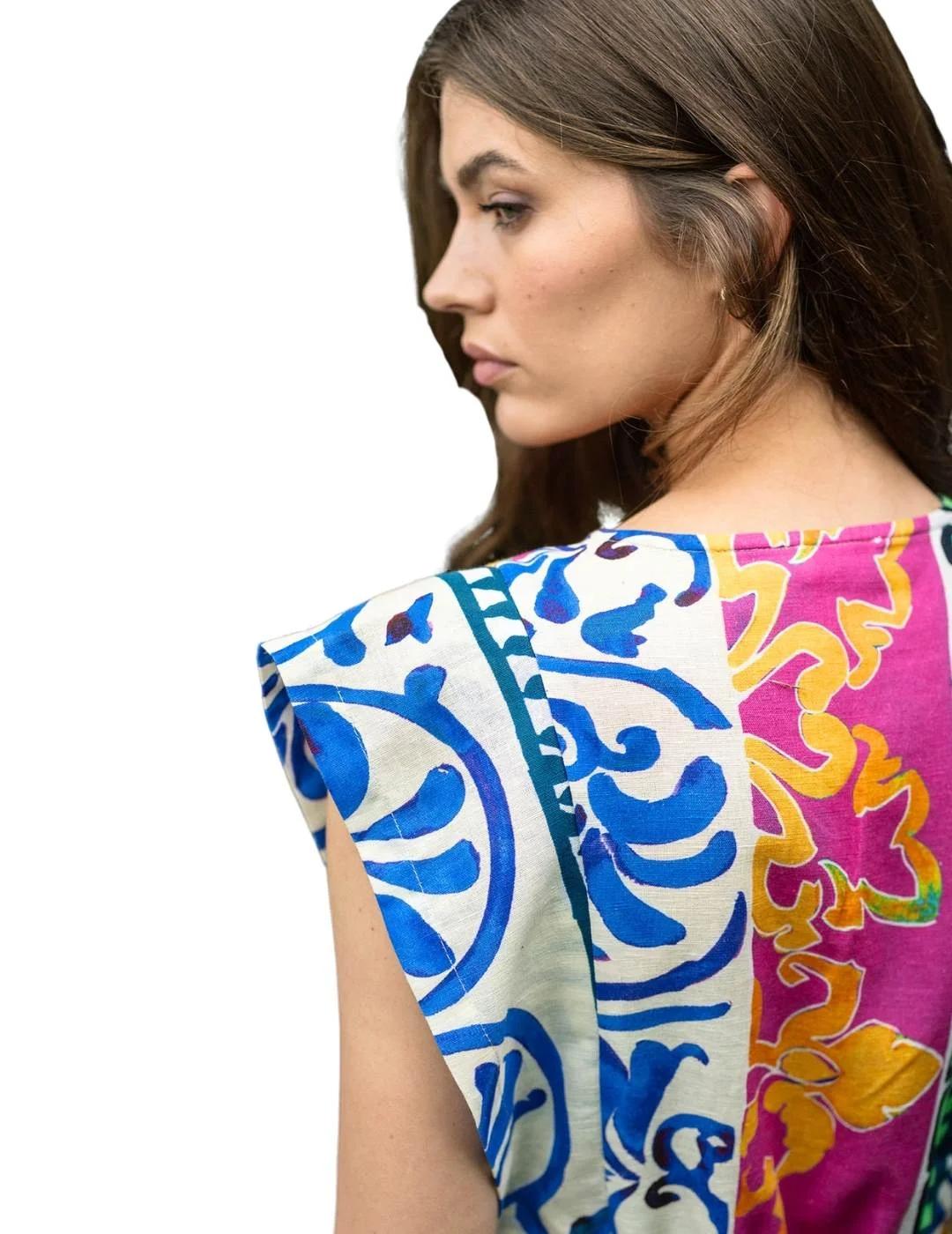 Hongo Vestido midi con estampado vibrante