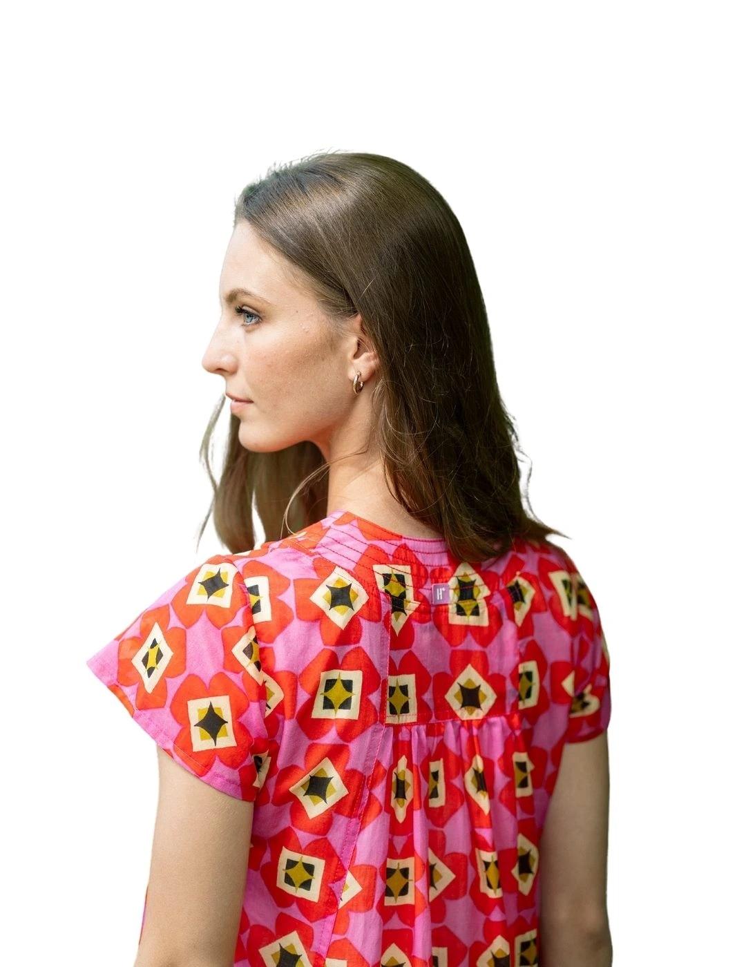 Hongo Vestido Geométrico rosa