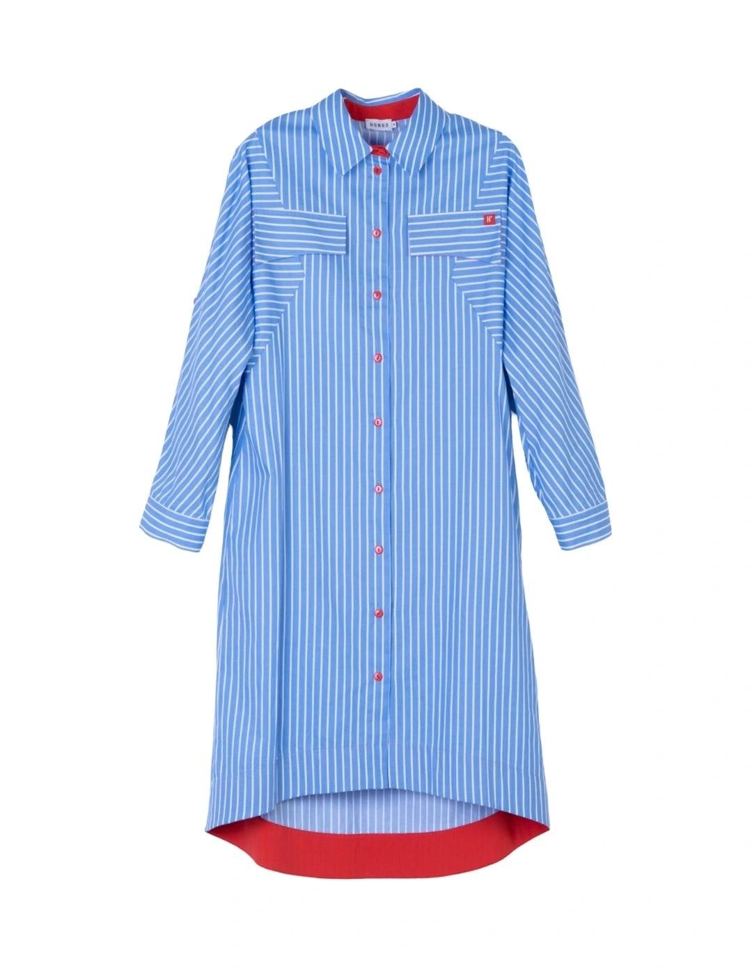 Hongo Vestido Camisero Azul Rayas