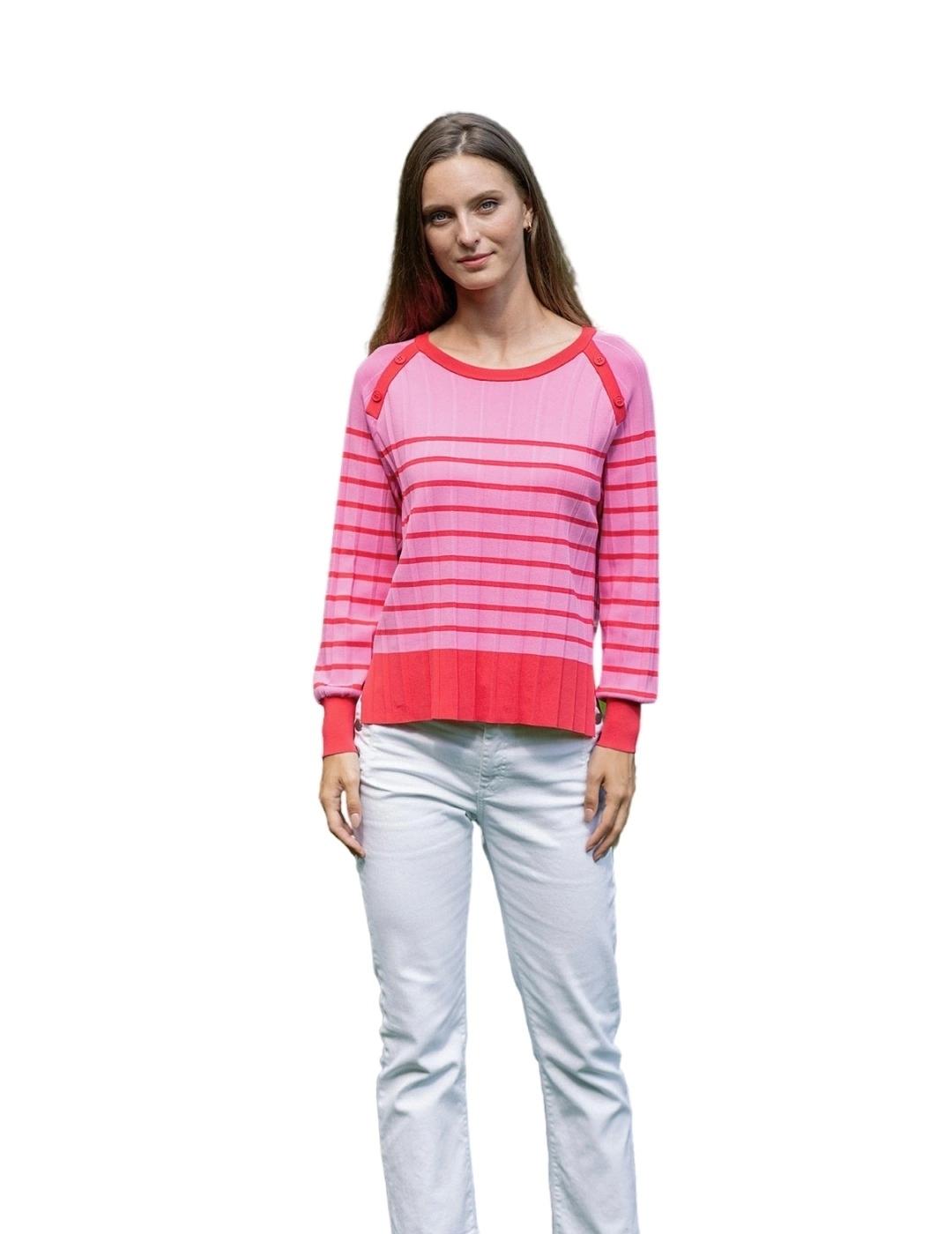 Hongo Jersey Rayas tonos rosados