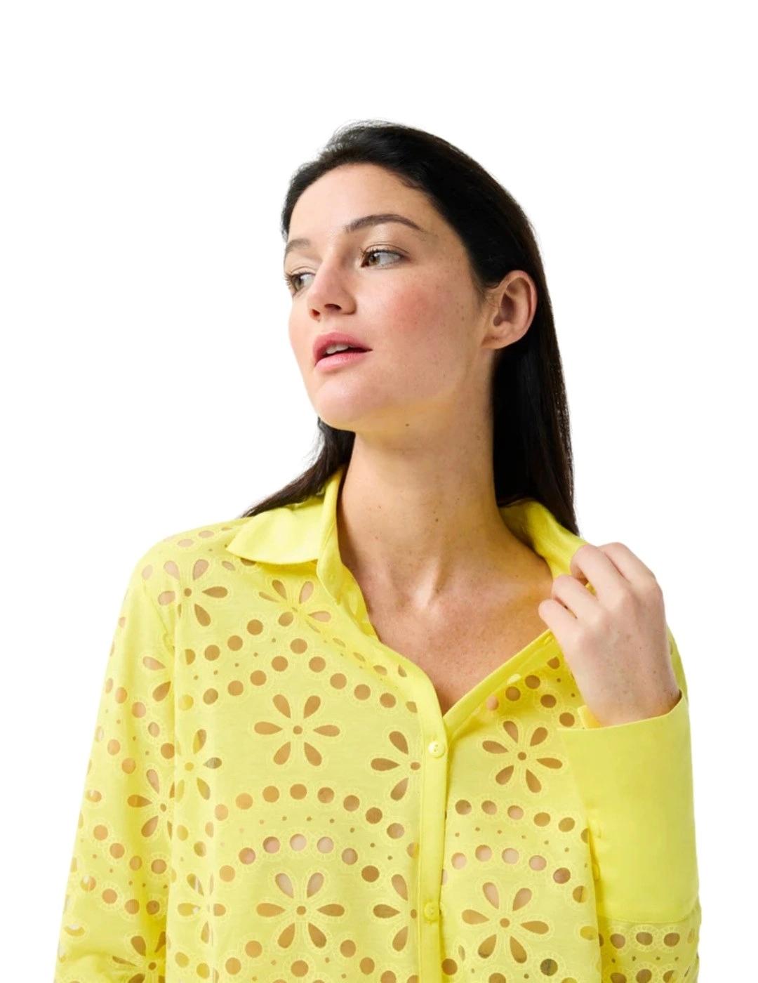 Leo & Ugo Camisa amarilla troquelada