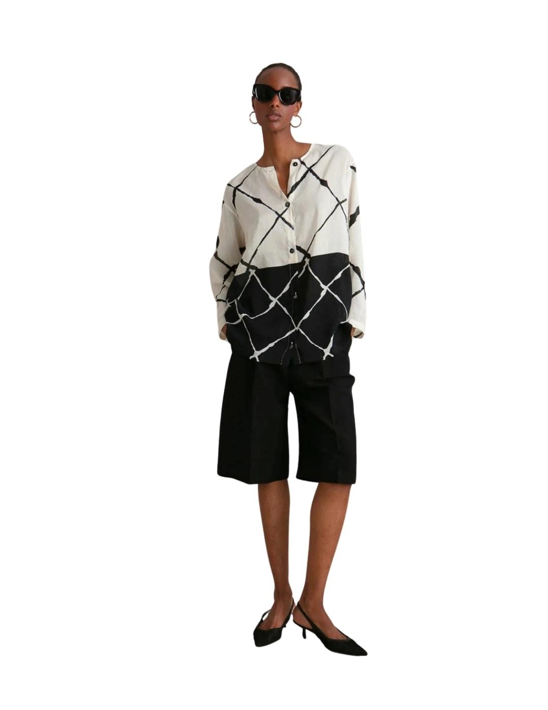 Maria Bellentani Blusa Beige Negro