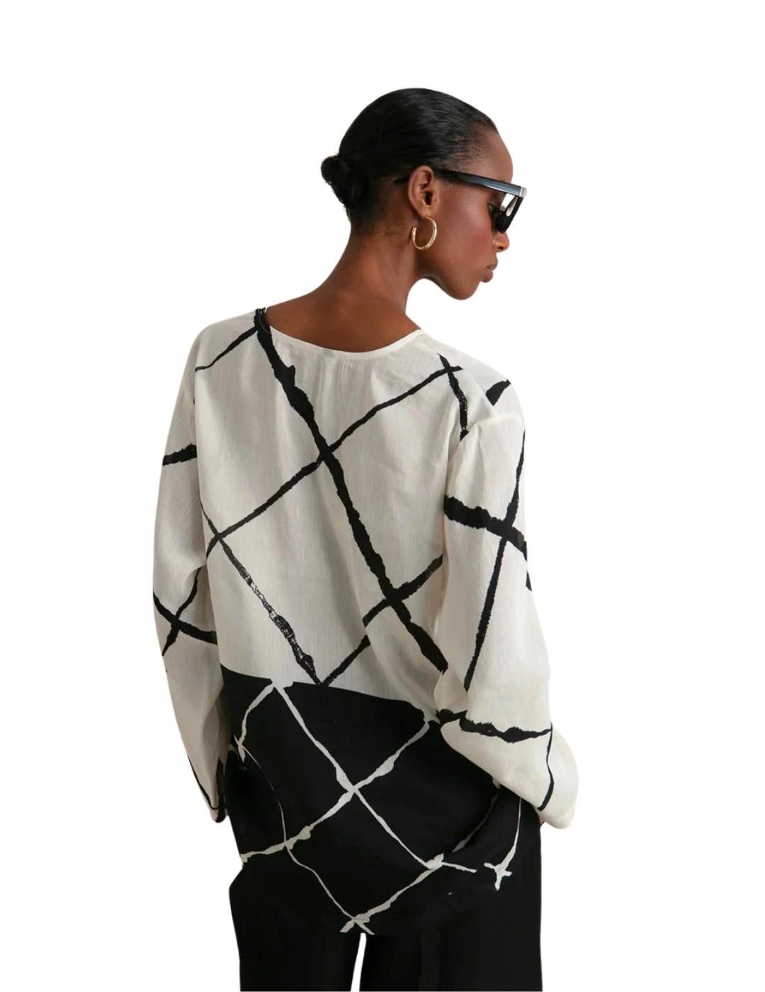 Maria Bellentani Blusa Beige Negro