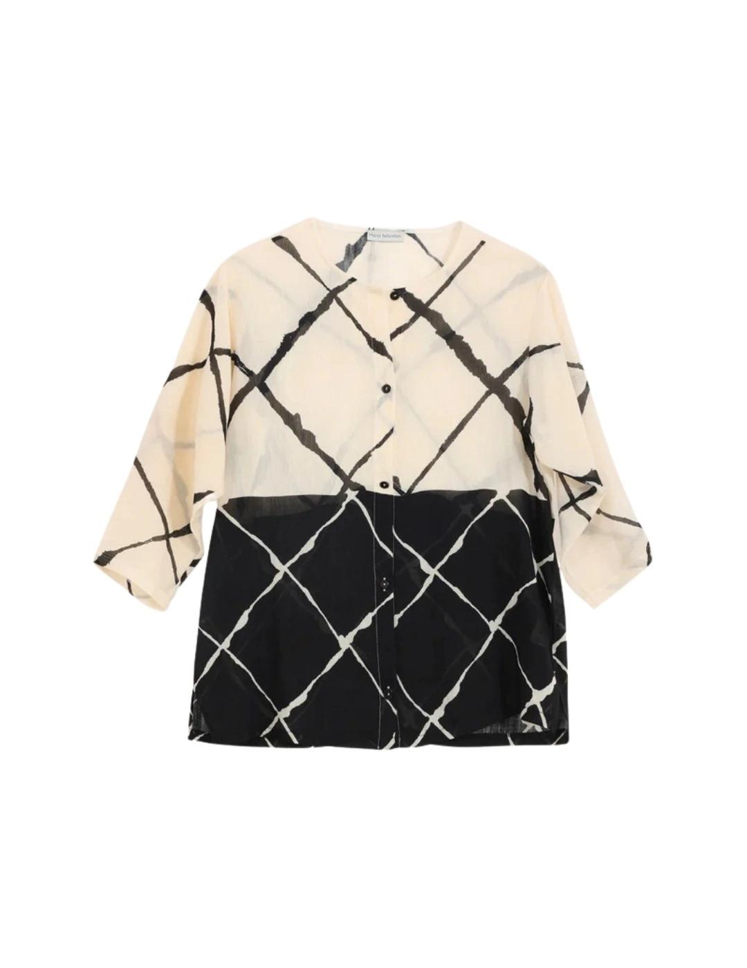 Maria Bellentani Blusa Beige Negro