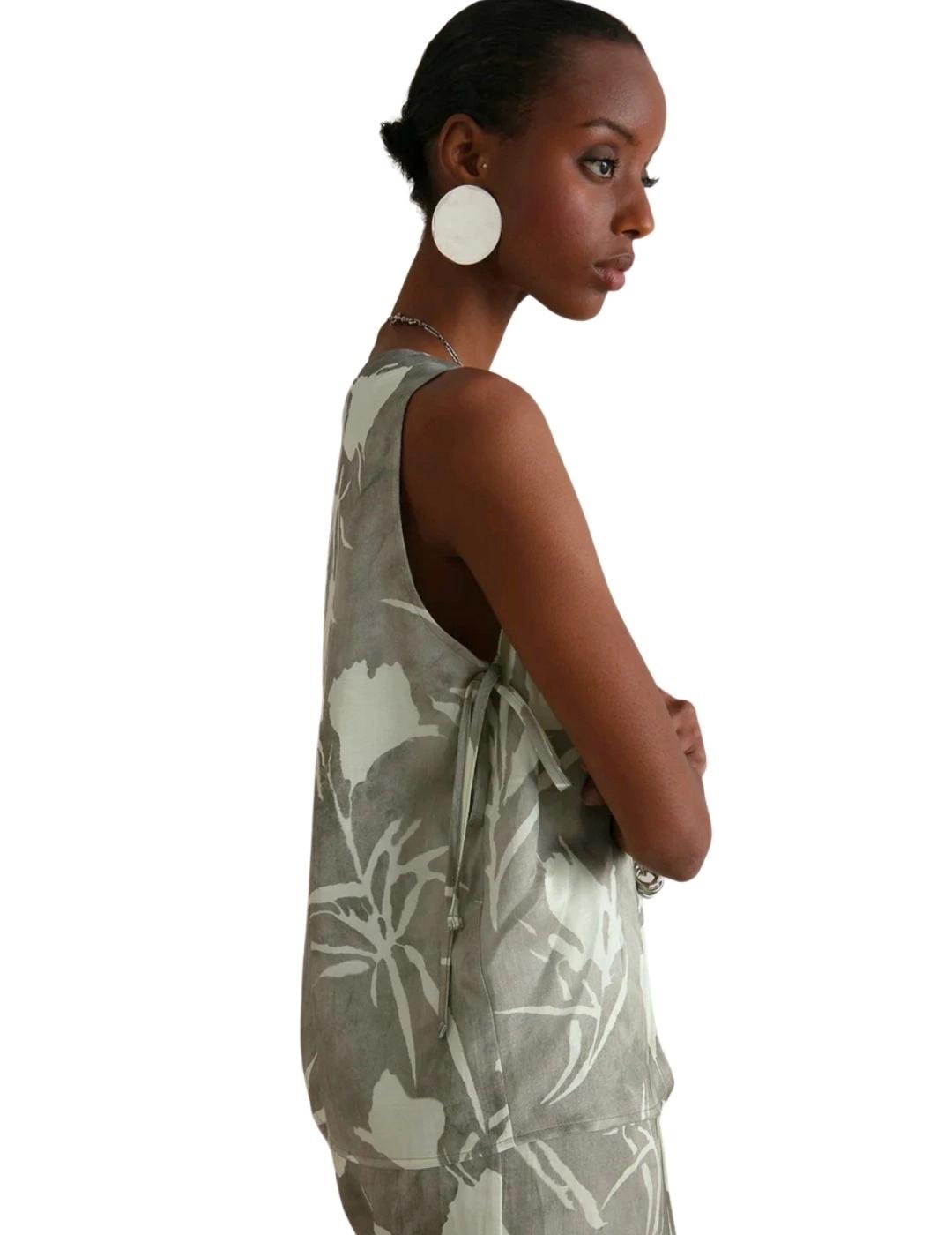 Maria Bellentani Top tirantes Estampado gris