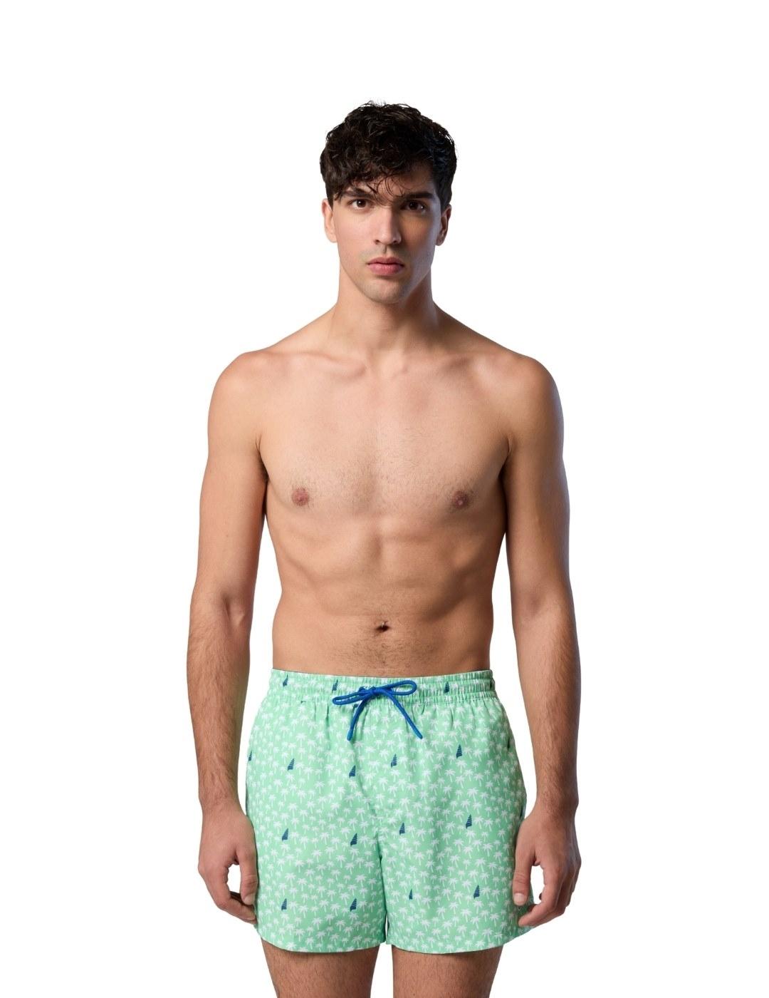 North Sails Bañador verde estampado palmeras