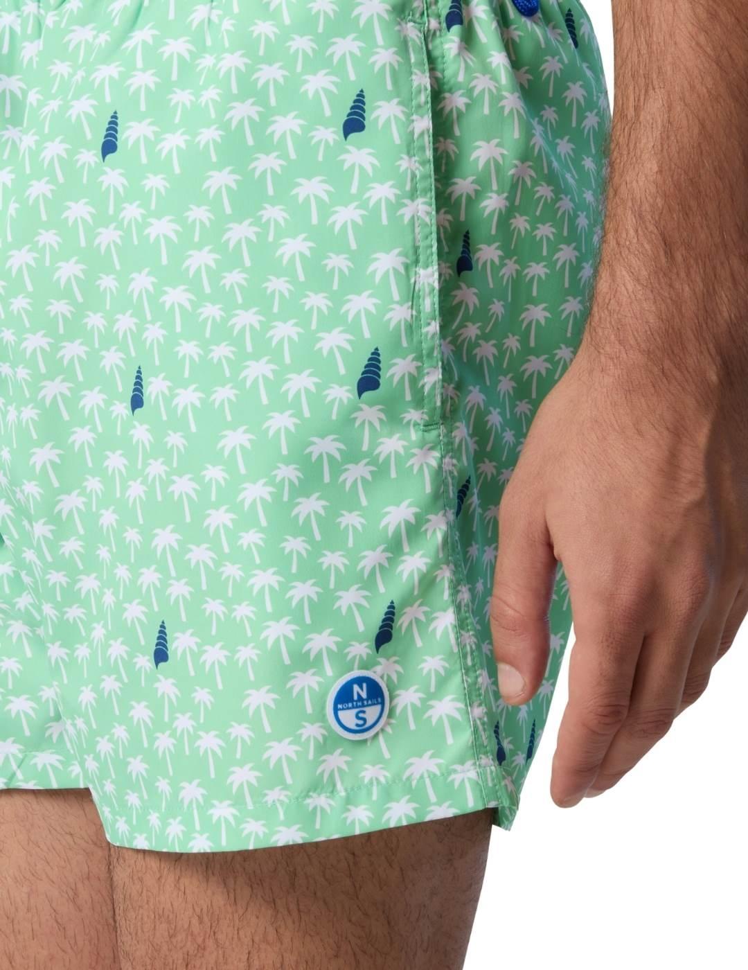 North Sails Bañador verde estampado palmeras