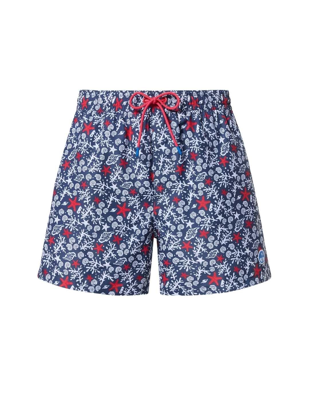 North Sails Bañador azul marino estampado corales