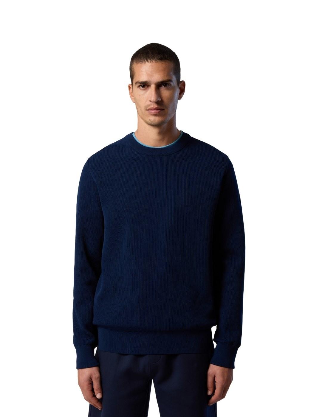North Sails  Polo Crew Neck Knitwear 12Gg  Navy Bl