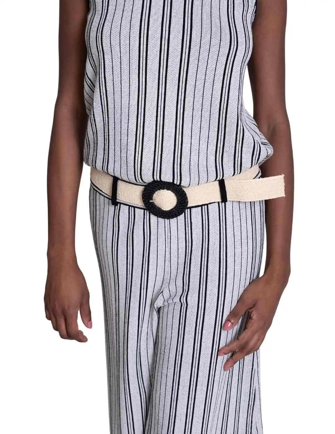 Pisonero Pantalón Tailor Crudo/Negro