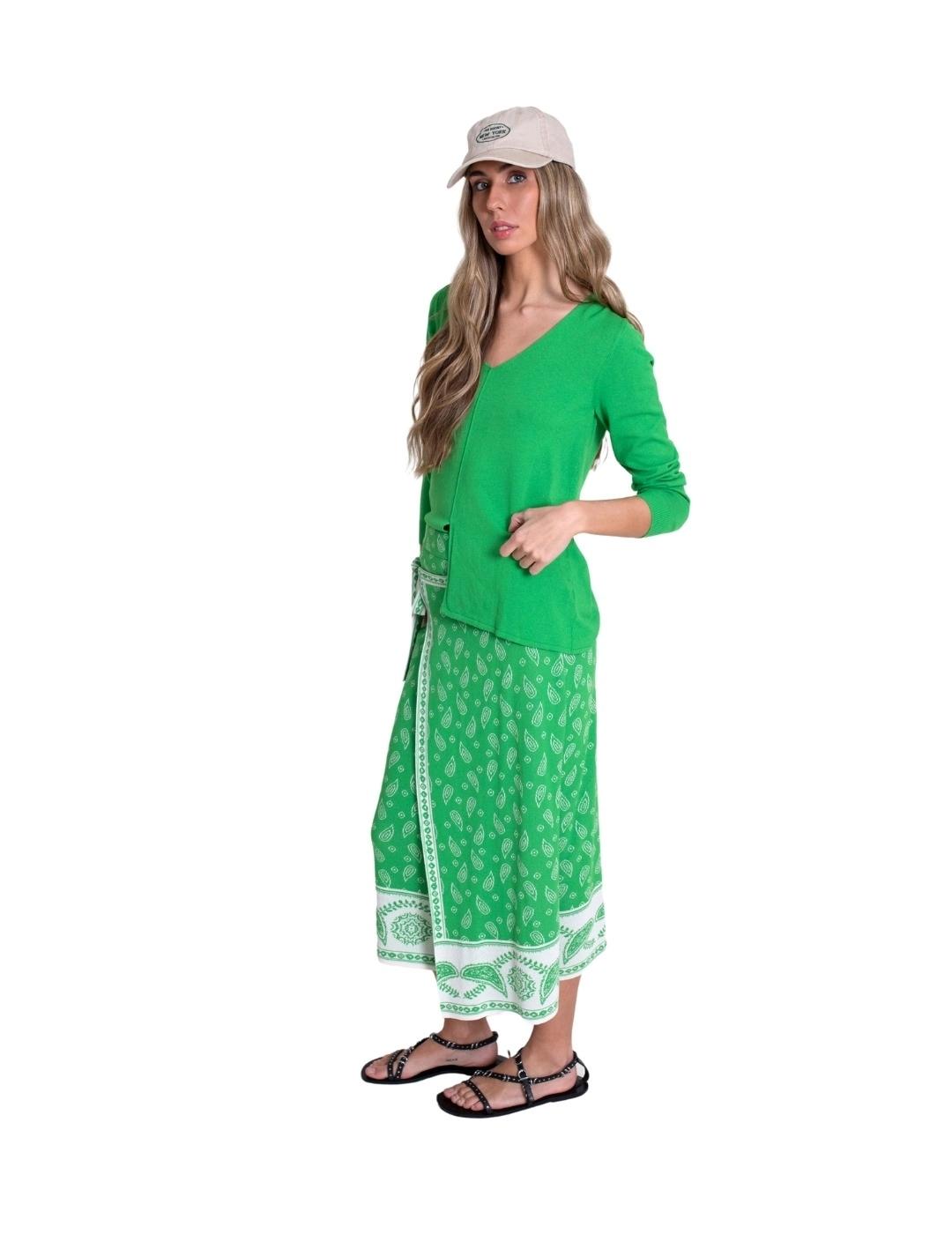 Pisonero Falda Bandana Verde/Crudo