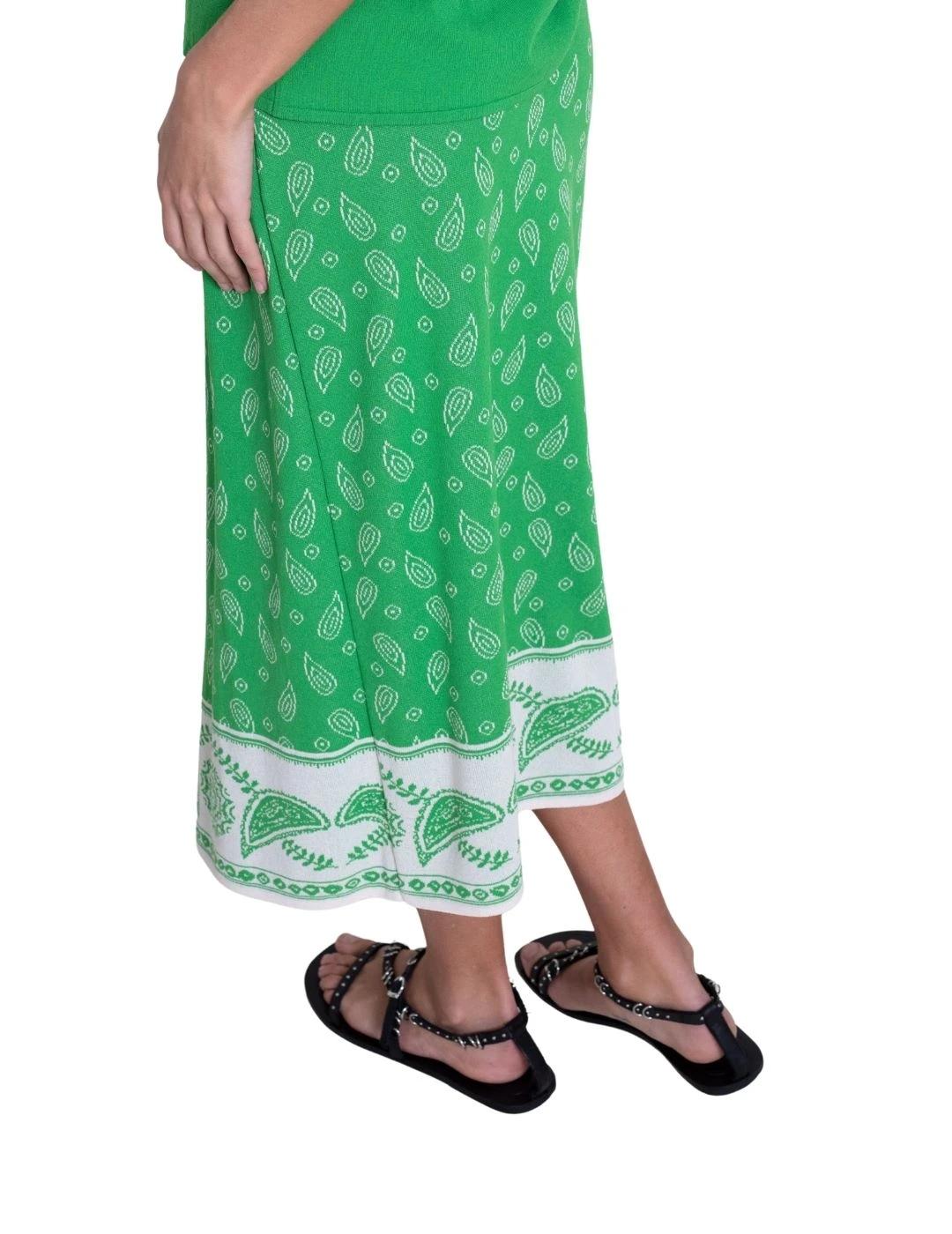 Pisonero Falda Bandana Verde/Crudo