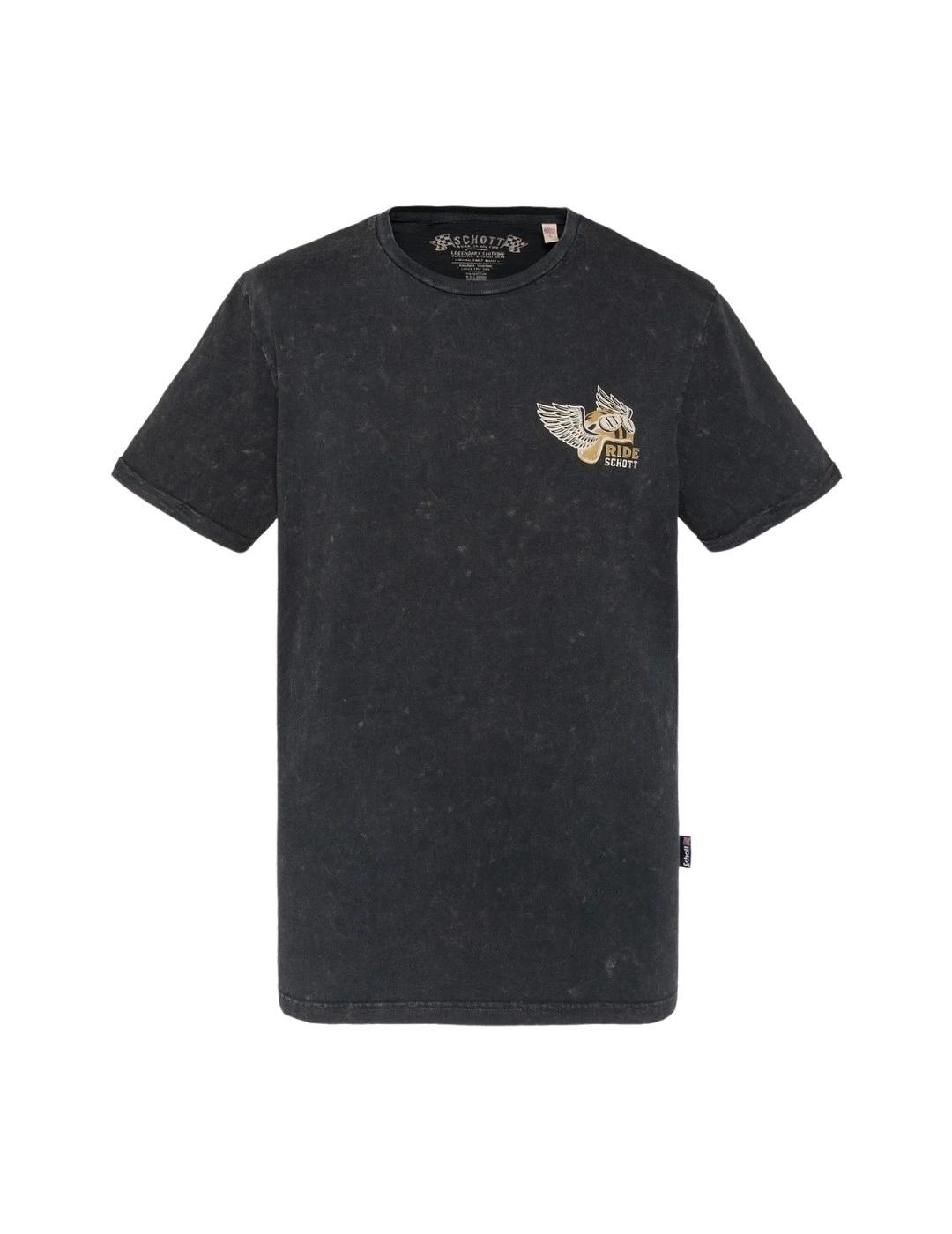Schott Camiseta Washed Black