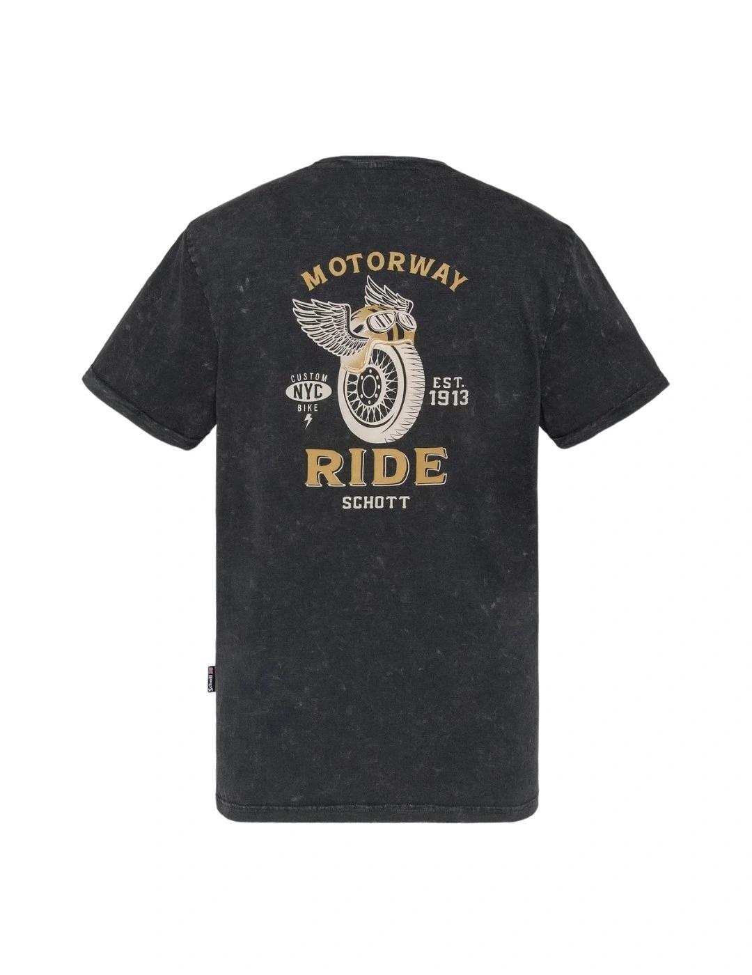 Schott Camiseta Washed Black