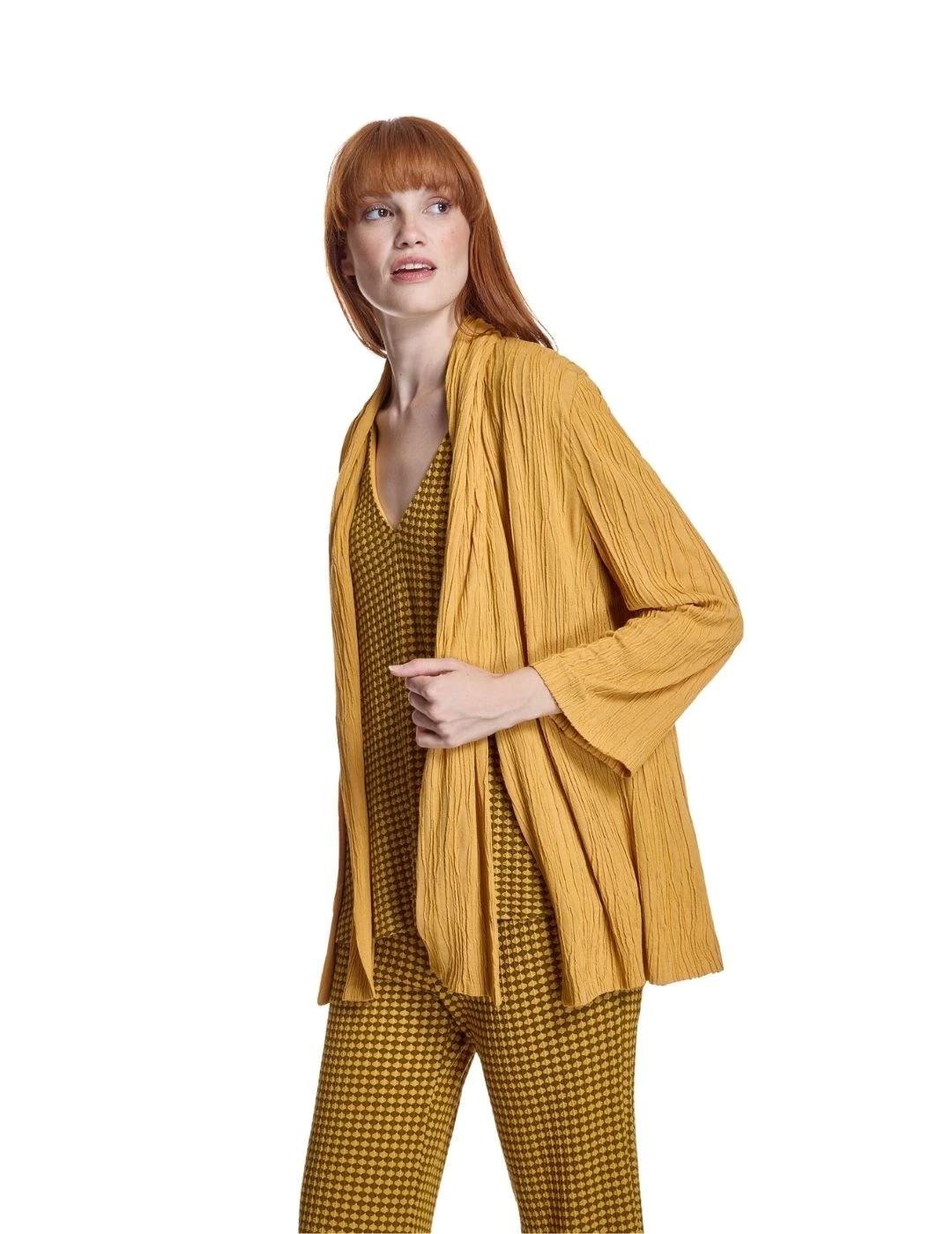 Alba Conde Chaqueta Amarilla texturizada