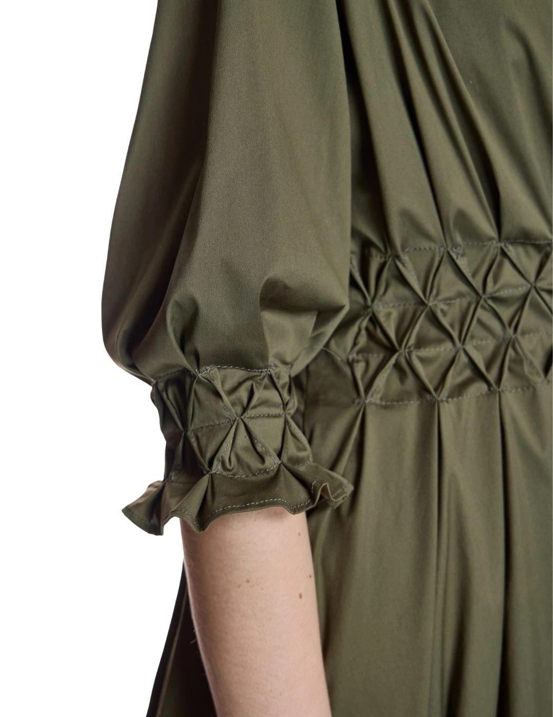 Alba Conde Vestido Midi Verde Kaki