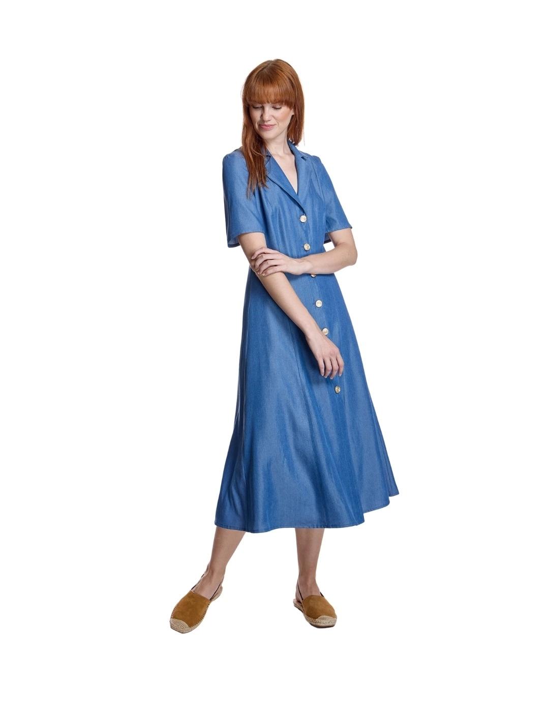 Alba Conde Vestido Azul camisero