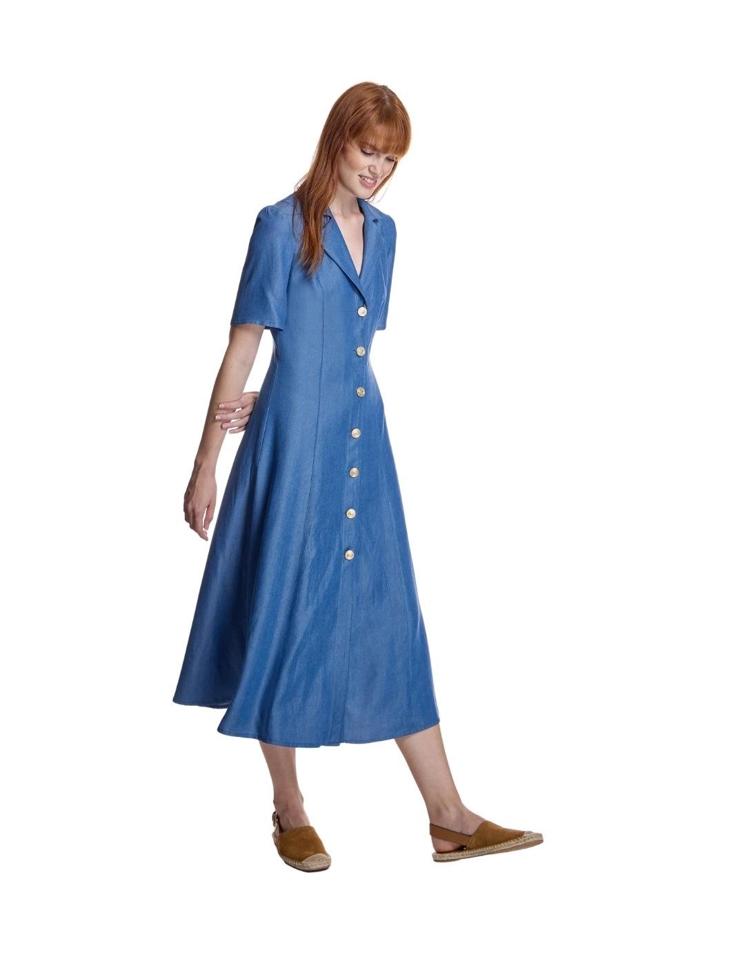 Alba Conde Vestido Azul camisero