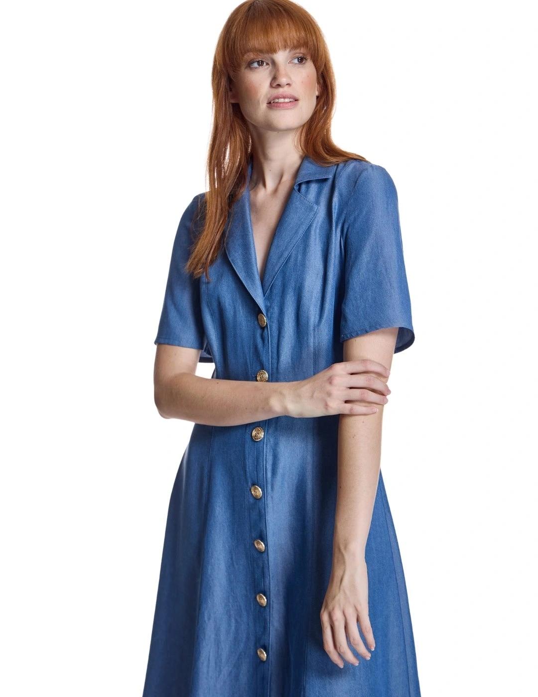 Alba Conde Vestido Azul camisero