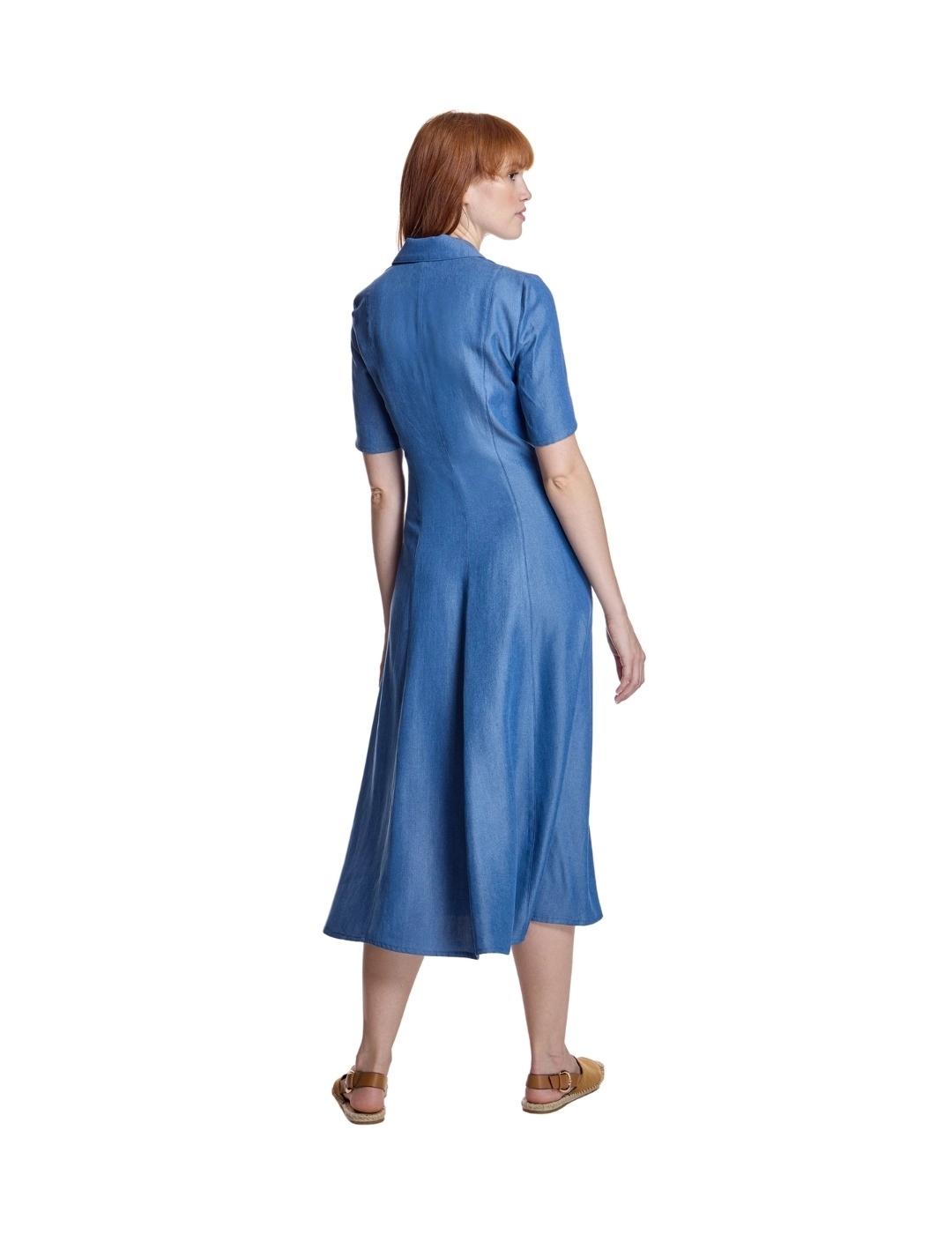 Alba Conde Vestido Azul camisero