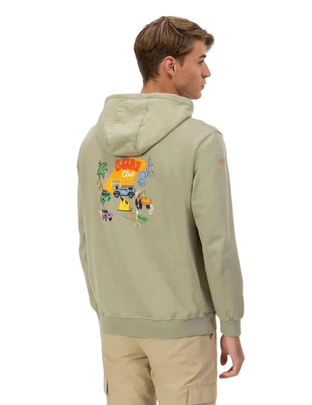 El Pulpo Sudadera verde Surfboard