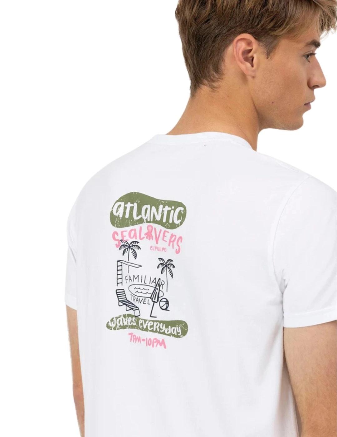 El Pulpo Camiseta Blanca Estampado