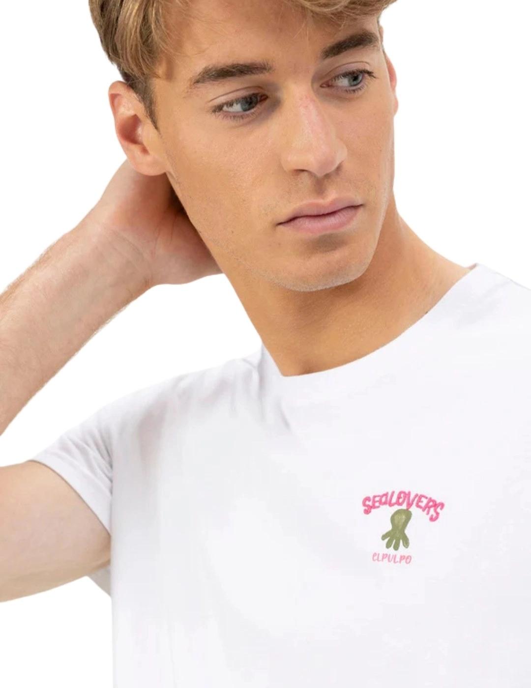 El Pulpo Camiseta Blanca Estampado