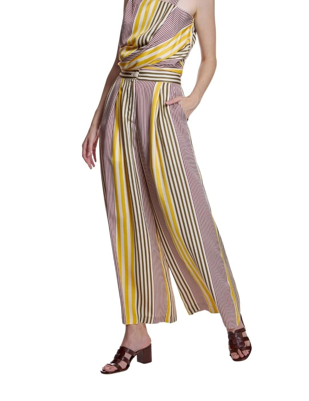 Alba Conde Pantalón de rayas multicolor