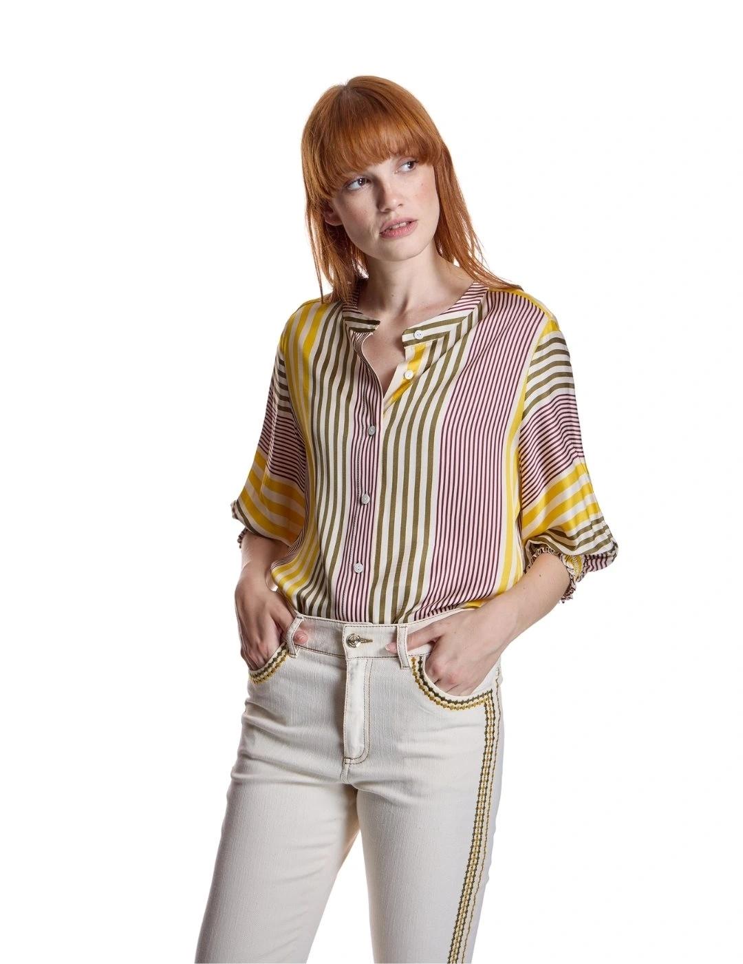 Alba Conde Blusa de rayas Multicolor