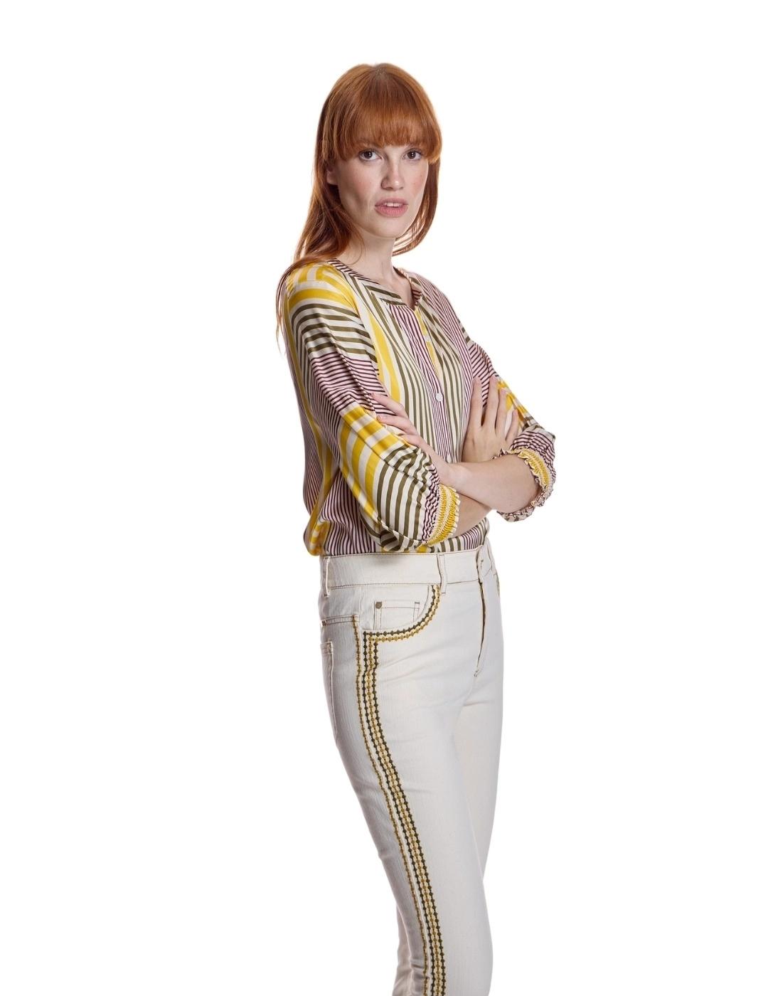 Alba Conde Blusa de rayas Multicolor